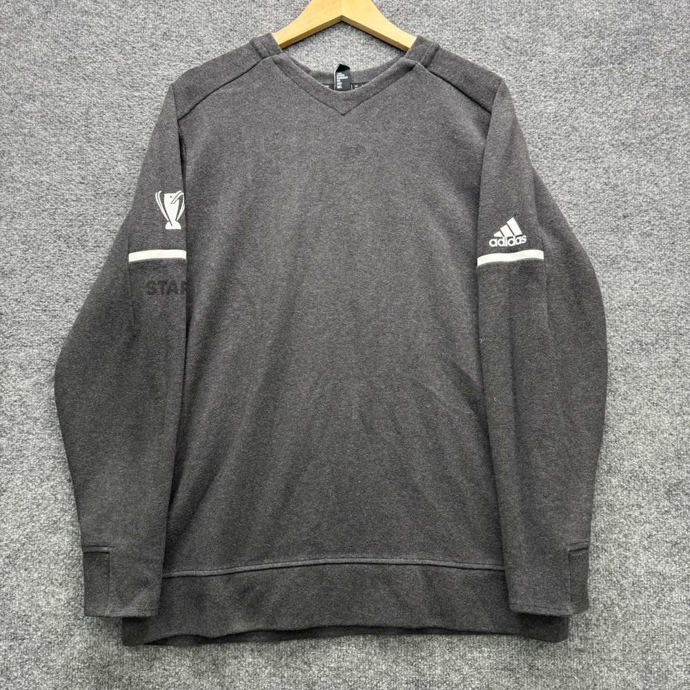 Adidas One Game To Glory Sweatshirt Men's Size XL Gray V-Neck Staff Graphic